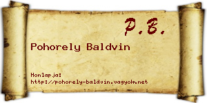 Pohorely Baldvin névjegykártya